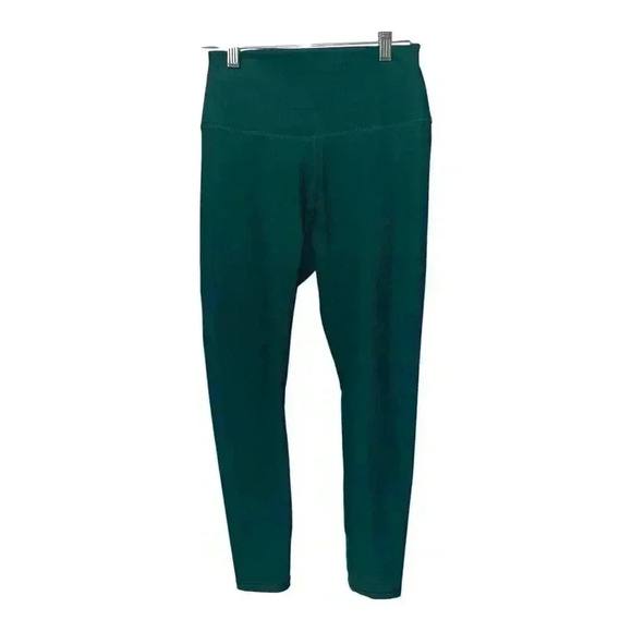 Wilo Base Ribbed Green 7/8 Length Leggings, Large - Picture 1 of 9